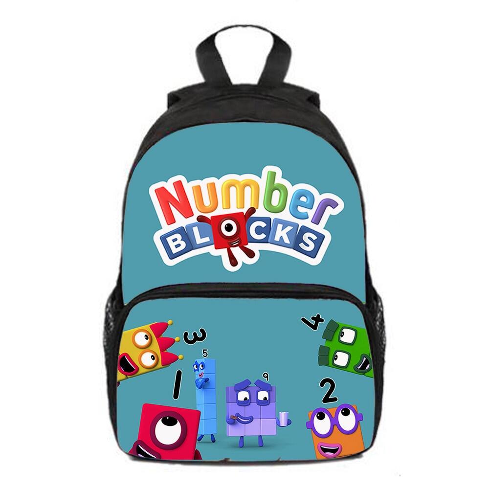 3D numberblocks Ba lô schoolbag Nam Nữ Tiểu Trung Học túi đi học cho học sinh số khối phim hoạt hình hoạt hình ba lô
