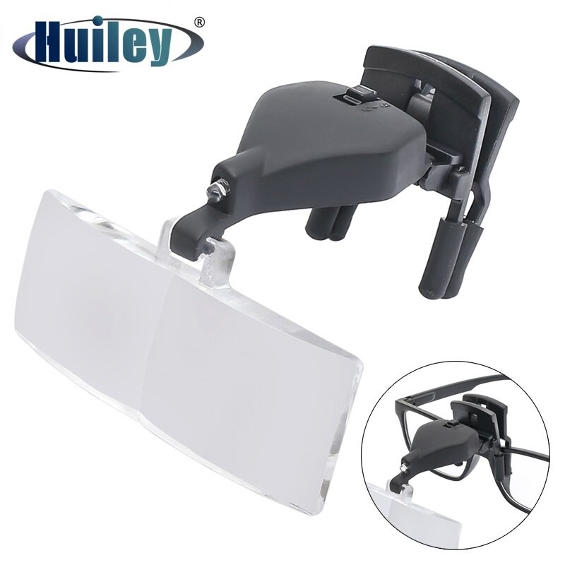 Kính kẹp 1,5x2,5x3, 5x, kính lúp có đèn led kẹp kính mắt rảnh tay kính lúp thêu để vẽ cây xem