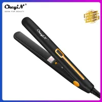 CkeyiN 2 in 1 Portable Mini Straightening Iron Hair Straightener Hair Curler Constant Temperature Daily Straight Hair Styling Tools (Black) HS353
