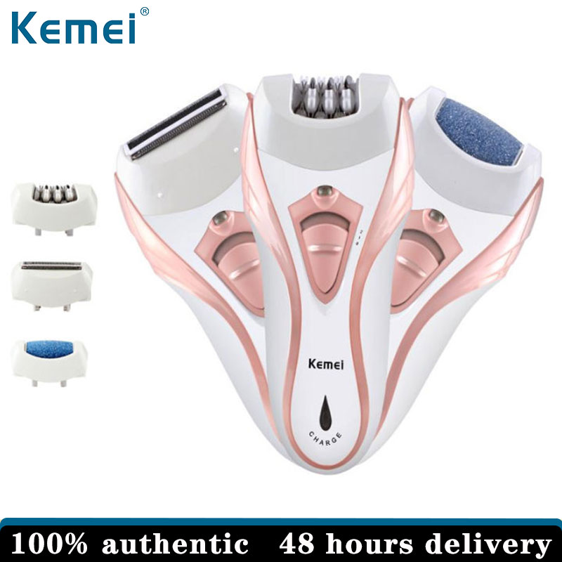 Kemei KM-3010 Women Rechargeable Electric Shave Lady Epilator Grinding Feet Device Professional Woman Care ราคา 660 บาท*ส่งฟรี