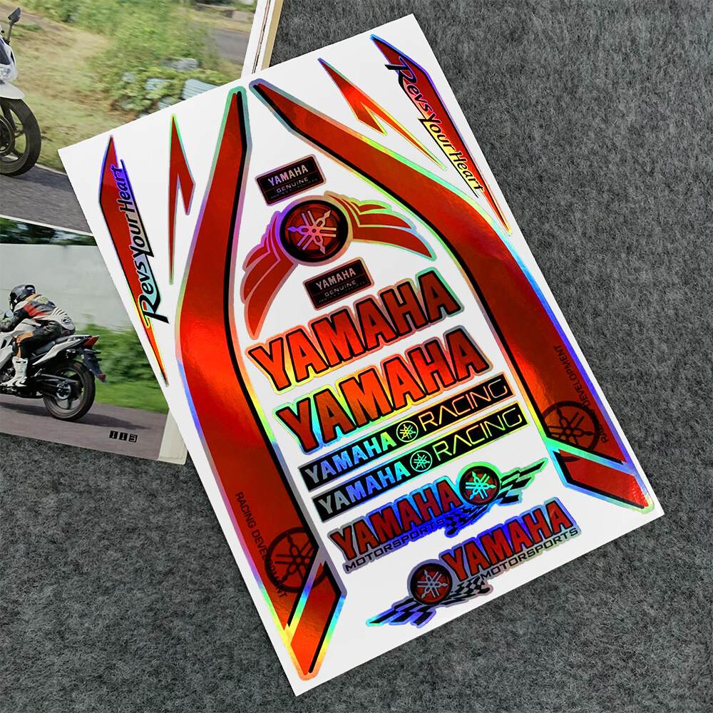 Xe máy Yamaha Logo Biểu Tượng Laser Sticker xe môtô phụ kiện xe tay ga Đề can trang trí Cơ Thể bình nhiên liệu Đối Với Yamaha Mio Thể Thao Aerox TFX150 SZ XMAX 300 NMAX Tricity Grand Filano Freego