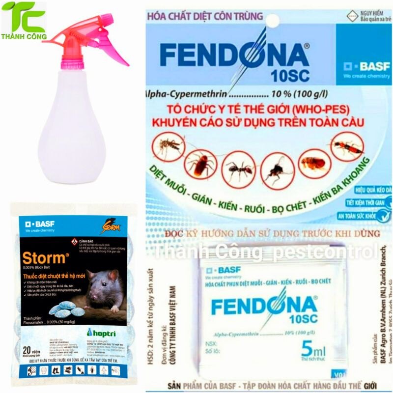 Combo thuốc diệt chuột Storm 20viên + 1 gói Fendona + 1bình xịt