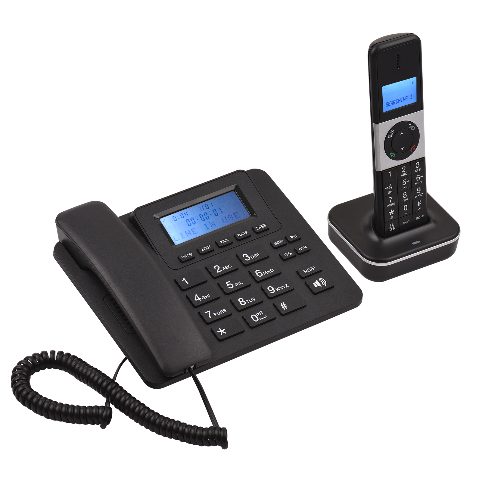 【Hot/COD】D2002 TAM Expandable Corded/Cordless Phone System with Answering Machine Caller ID/Call Waiting and Handset/Base Speakerphones Support 8 Languages for Office Home Conference ราคา 2,047 บาท*ส่งฟรี