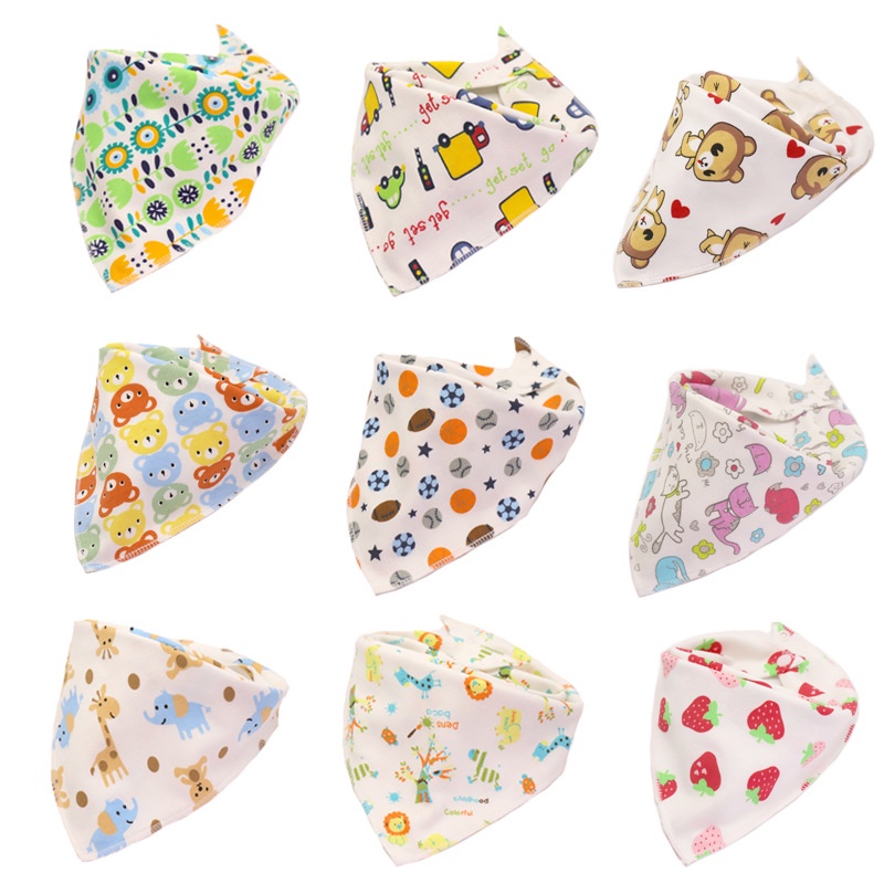 1 cái yếm em bé mới yếm cotton hoạt hình tam giác khăn ợ cho trẻ sơ sinh khăn nước bọt hoạt hình
