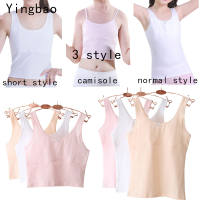 Yingbao Girl Kids Underwear Camisole Singlet Bra Cotton Tank Top Children Young Teenager Sports Training Tops Crop Teens For Girls Junior School Students vest Korean Style 2022