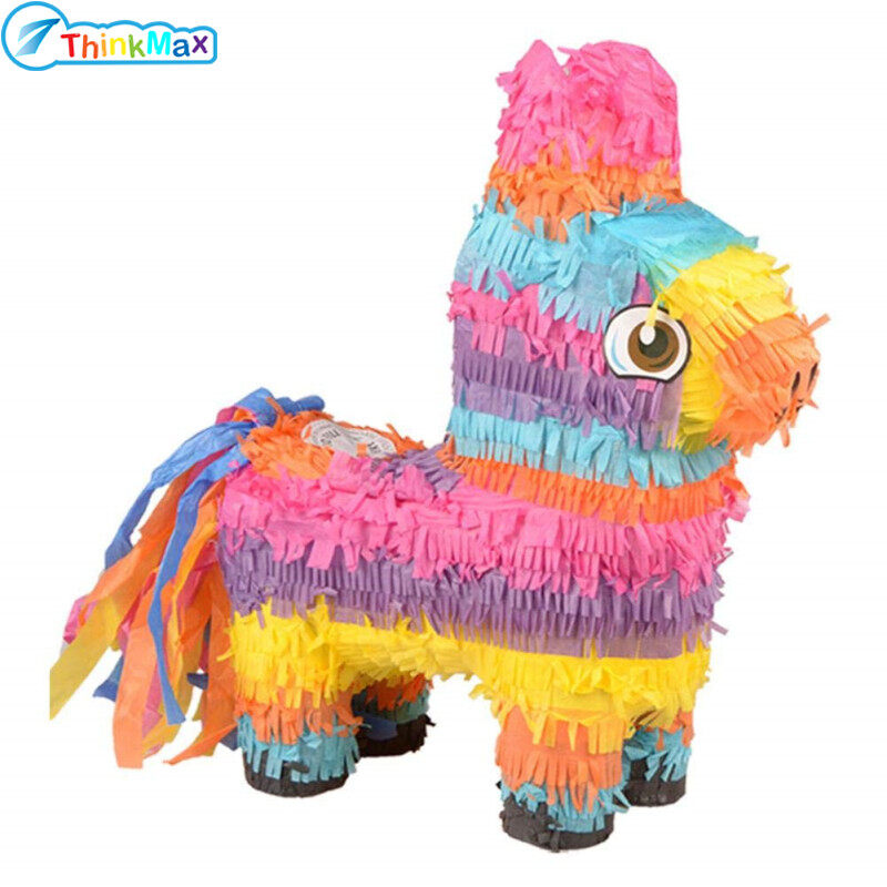 Thinkmax Trò Chơi Pinata Hình Con Lừa Cầu Vồng Nhỏ Đạo Cụ Cho Trẻ Em Đồ Dùng Tiệc Sinh Nhật