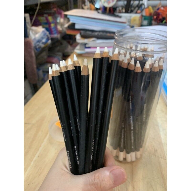 Bút Chì Trắng Thân Gỗ Staedtler Đức Vẽ Viết Lên Nhiều Chất Liệu