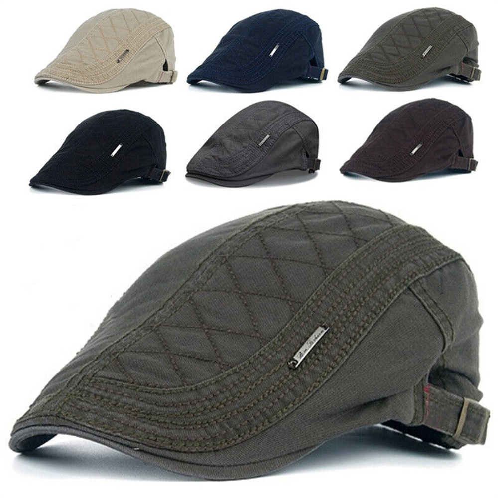 Ivy Newsboy phẳng Mũ lái xe điều chỉnh Gatsby Retro Mũ Nồi Beret