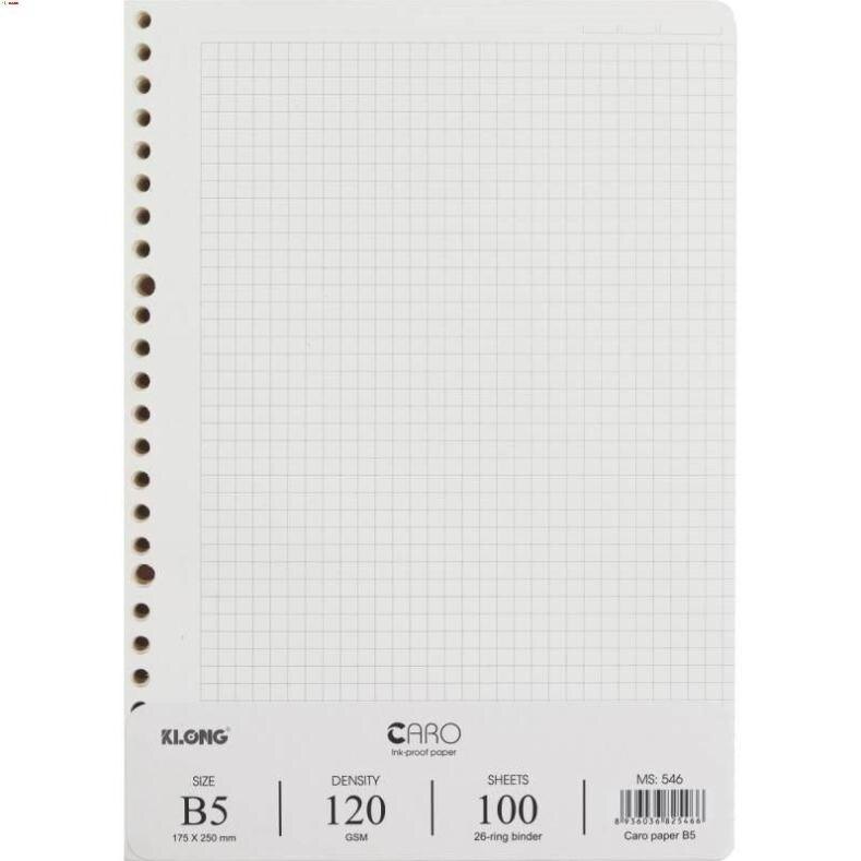 -ruột giấy refill sổ còng caro b5 - 100 tờ; ms: 546
