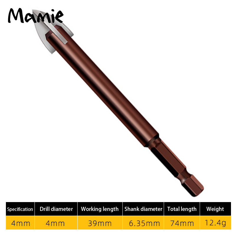 Mamie 1 Pcs Gạch Gốm Khoan Kính Bits Đa Chức Năng Hợp Kim Chuôi Lục Giác Cho Mâm Cặp Bit Chủ