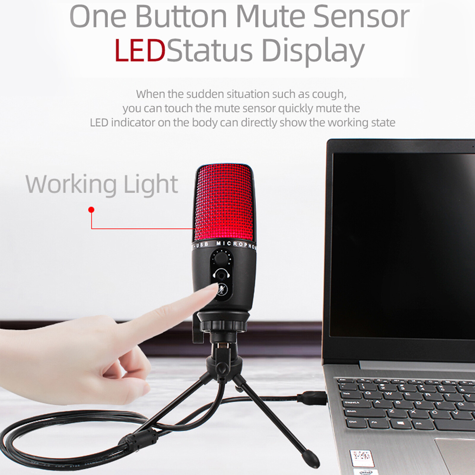 Micro USB ME3 Bộ Mic Máy Tính Có Giá Ba Chân, 192 KHz/Giảm Tiếng Ồn 24Bit Cắm Và Chạy Để Họp/Phát Trực Tiếp/Ghi Âm/Video Tương Thích Với Windows/Mac (Màu Đen)