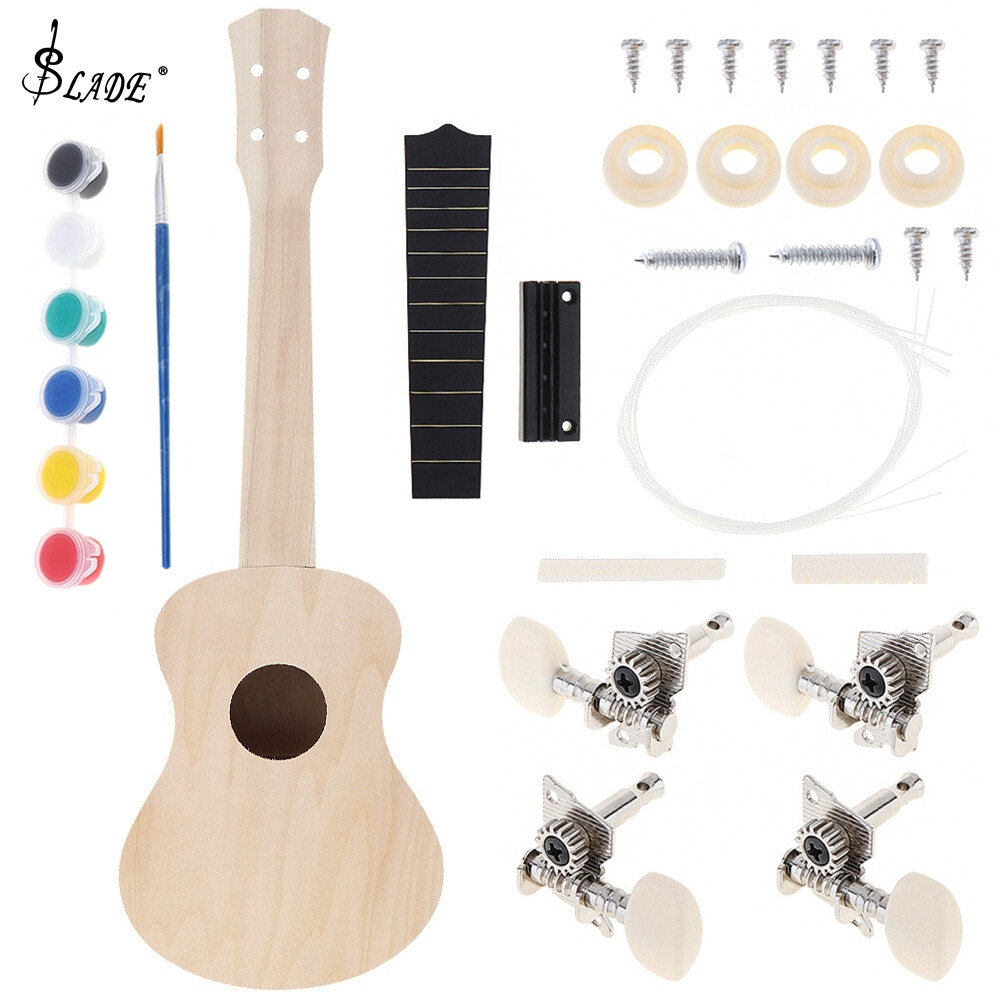 SLADE Bộ Đàn Ukulele 21 Inch Tự Làm, Đàn Guitar Basswood Soprano Hawaii Tranh Thủ Công, Dành Cho Cha Mẹ Chiến Dịch Con Cái