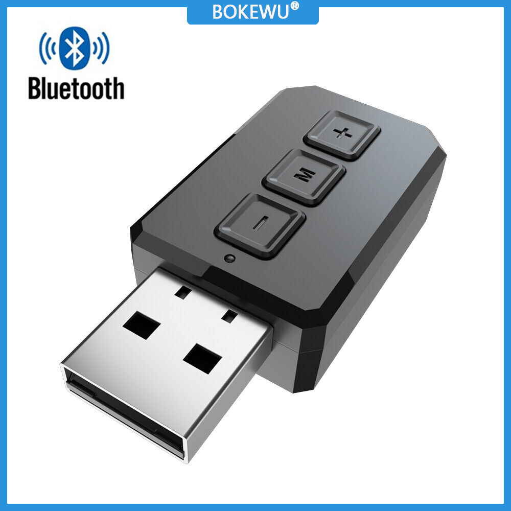 BOKEWU 2 In 1 Wireless Bluetooth 5.0 Receiver Transmitter Adapter 3.5mm