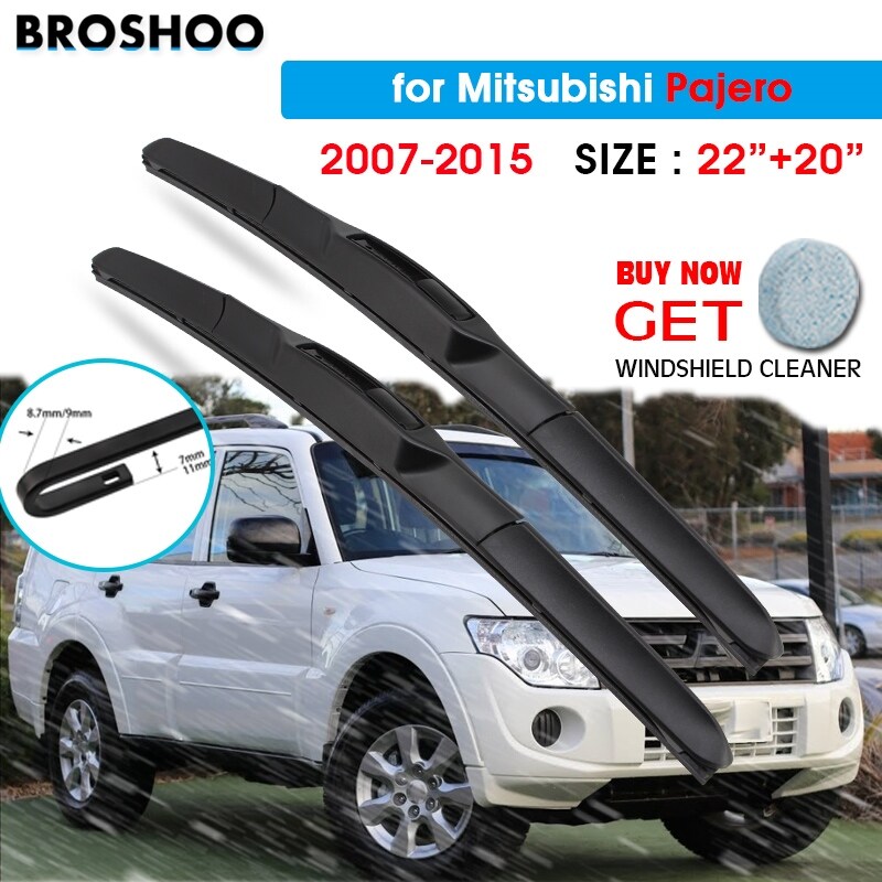 【Accessory part】 Lưỡi Gạt Nước Ô Tô Cho Mitsubishi Pajero 22 Quot; 20 Quot; 2007 2015 Lưỡi Gạt Nước Kính Chắn Gió Ô Tô Phù Hợp Với Cửa Sổ Tay Móc Chữ U