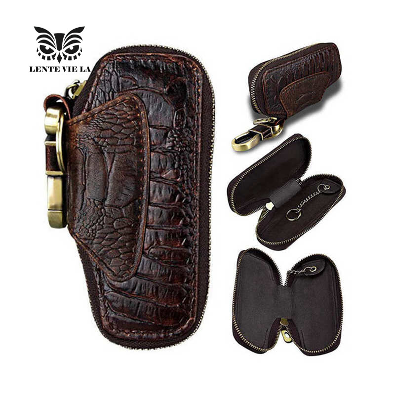 Ví Giữ Chìa Khoá Vân Da Cá Sấu LENTEVIELA Cho Nam Bao Gồm Móc Khóa Bỏ Túi Tiện Lợi - INTL