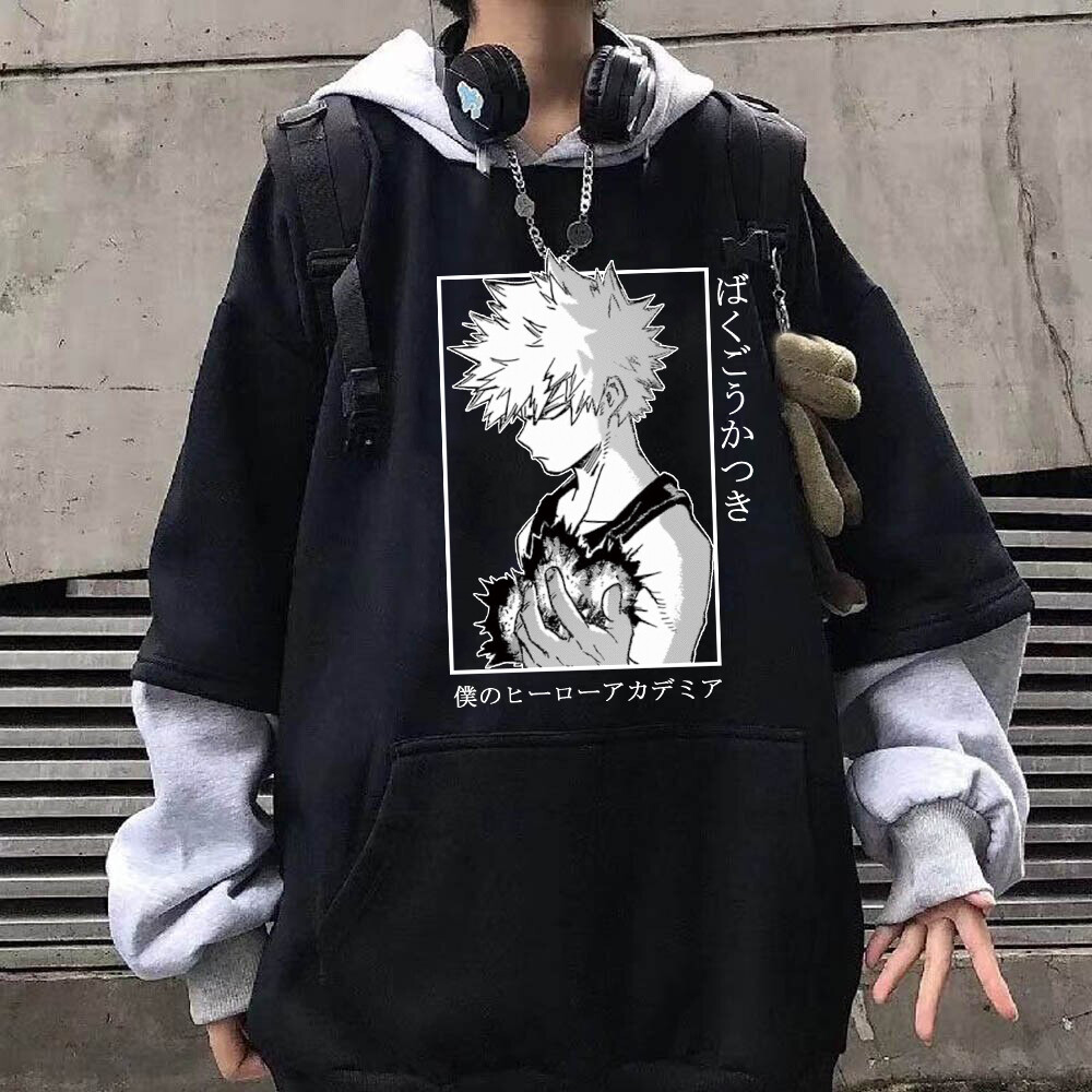 Áo Hoodie Dài Tay Họa Tiết Anime My Hero Academia Hot Áo Nỉ Chui Đầu Bakugou Katsuki Harajuku Sudadera Ngộ Nghĩnh
