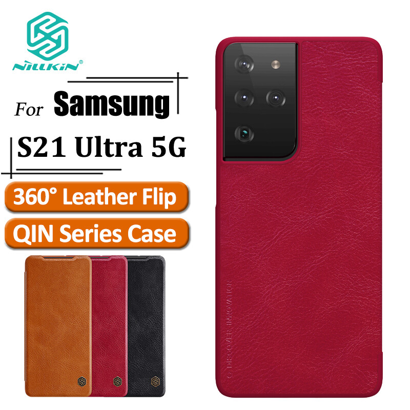 Nillkin Da Lật Ốp Lưng Cho Samsung Galaxy S21 Ultra 5G Ốp Lưng Sang Trọng Ví Kinh Doanh Phong Cách Có Khe Cắm Thẻ Túi Đựng Điện Thoại Ốp Lưng