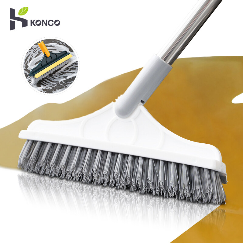 Konco Kitchen bathroom brush with water wiper House cleaning Tools Floor Mop Cleaner Floor tile Cleaning brush ราคา 124 บาท*ส่งฟรี