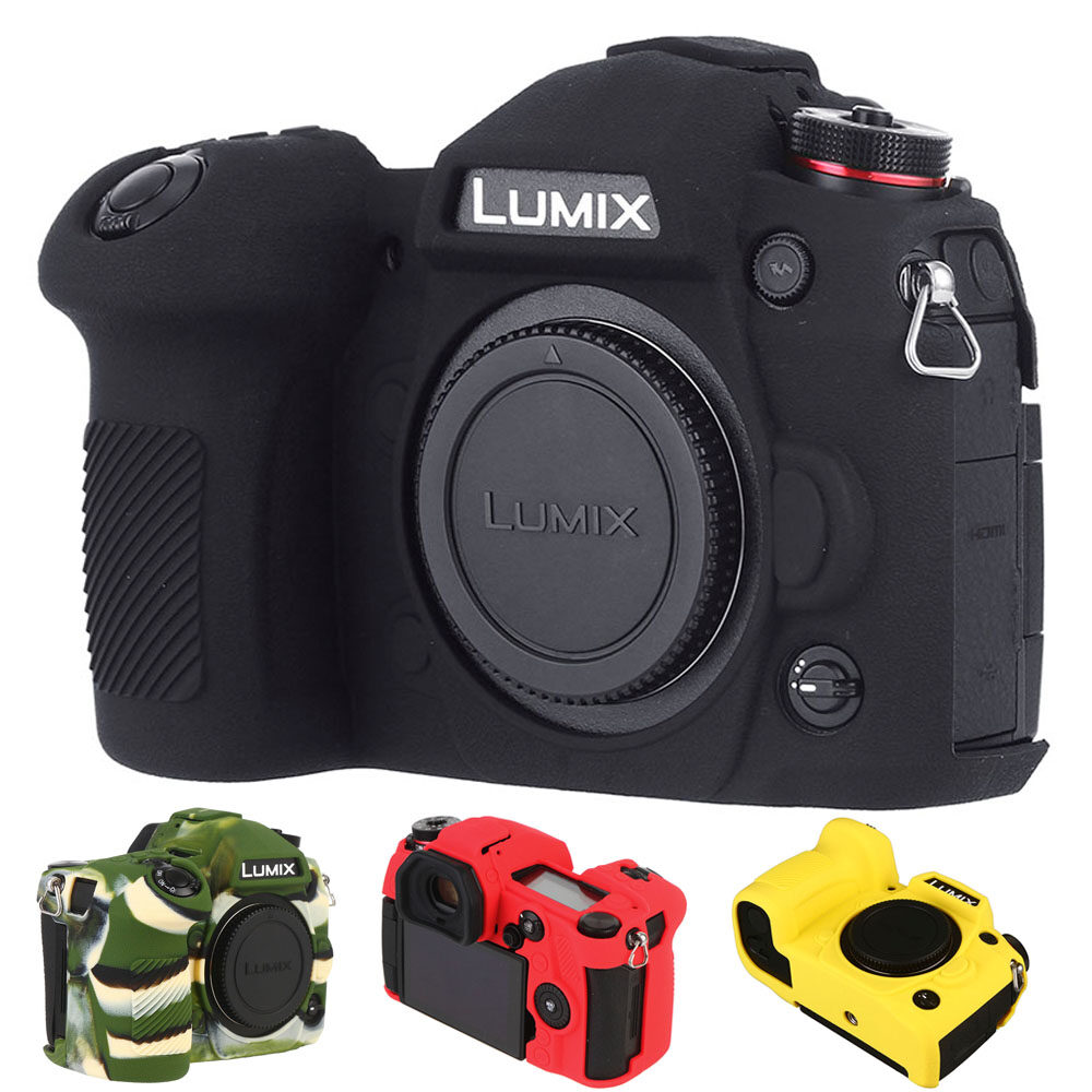 Cho Lumix G9 Silicone bìa cho Panasonic Lumix G9 Vỏ bọc máy ảnh kỹ thuật số Kết cấu Litchi bề mặt da Silicone máy ảnh