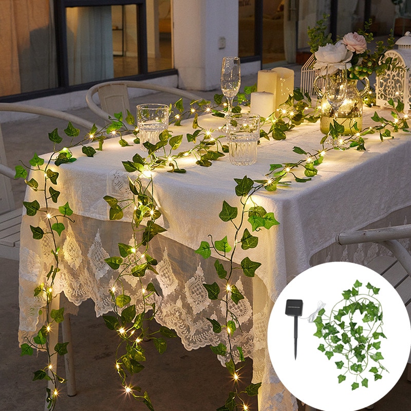 Fairy Lights 10M 100LED /5M 50 LED /2M 20LED Solar Lights Maple Leaf Waterproof Outdoor Garland Solar Lamp Christmas for Garden Decoration