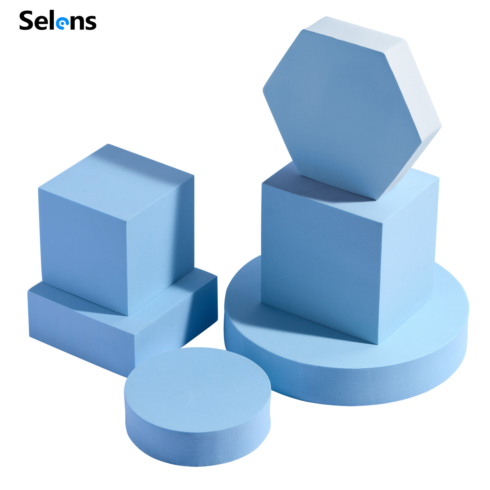 Selens Khối Lập Phương Chụp Ảnh Phong Cách Instagram 6in1 Đạo Cụ Chụp Hình Khối Xốp Hình Học Cho Phông Nền Chụp Ảnh Màu Xanh Dương Hồng Nhạt