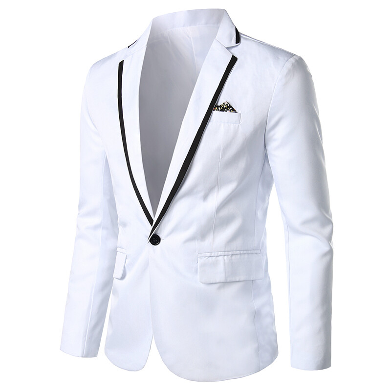 Bộ Com Lê Nam Ngoại Cỡ Đầm Dự Tiệc Màu Trơn TUXEDO Áo Khoác Blazer Nam Áo Khoác Sân Khấu Màu Trắng Vừa Vặn Đỏ Đen