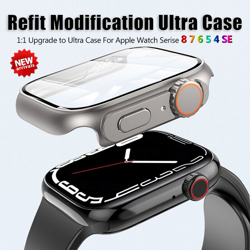 Ngoại Hình Nâng Cấp Lên Ultra Case + Kính Cường Lực Cho Apple Watch 8 7 6