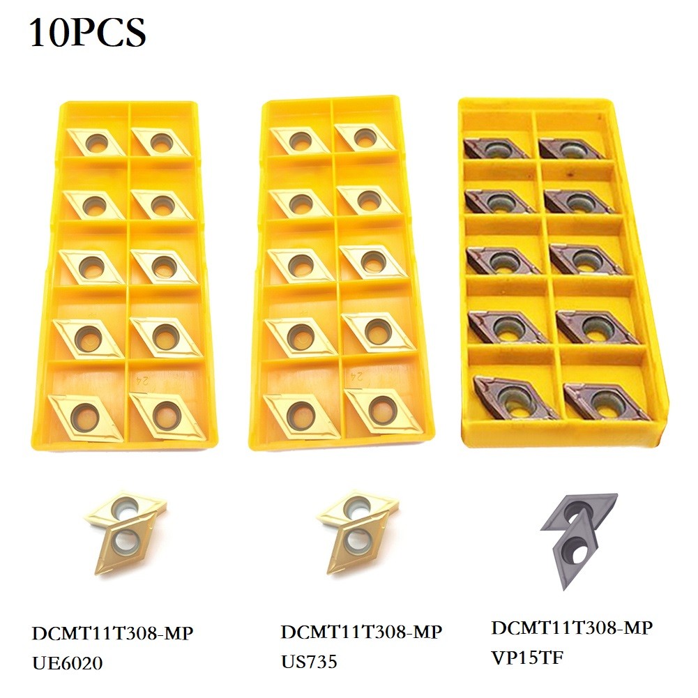 10 cái dụng cụ cắt chèn máy tiện cnc dcmt11t308-mp lưỡi tiện cacbua