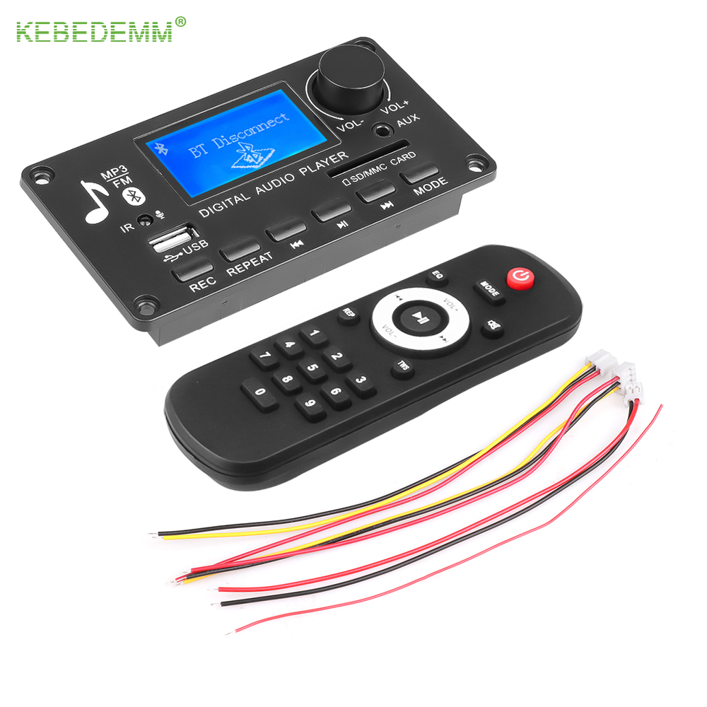 Kebedemm bo mạch giải mã bluetooth 5.0 mô-đun giải mã âm thanh không dây ghi âm cuộc gọi rảnh tay 12v kèm điều khiển từ xa
