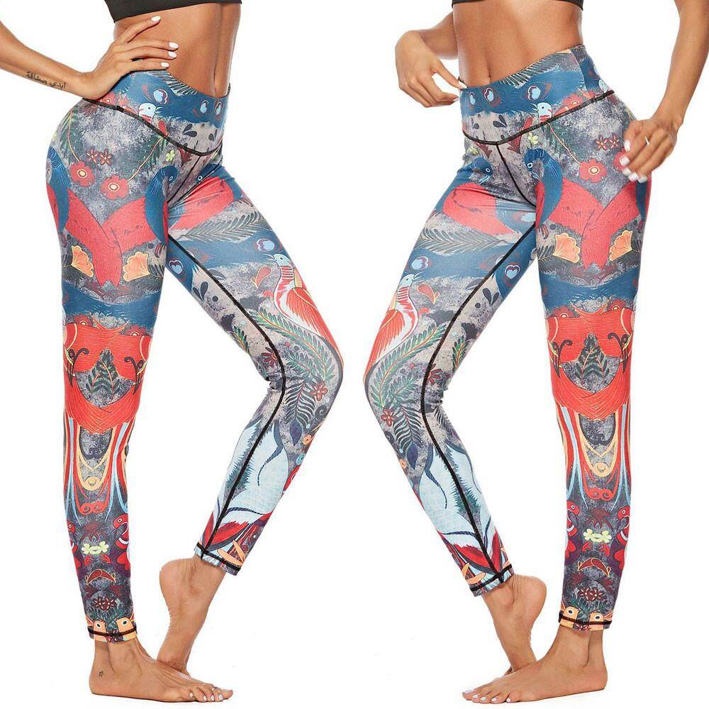 ผู้หญิงออกกำลังกายจีนสไตล์ย้อนยุค Leggings ฟิตเนสกีฬายิมโยคะกางเกงกีฬา