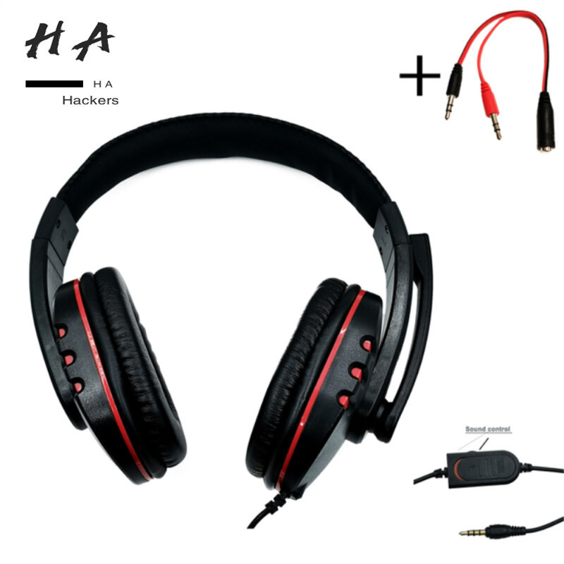 Tai Nghe Chơi Game Có Dây 3.5Mm Với Micrô Điều Chỉnh Được Tai Nghe Âm Lượng Bộ Điều Khiển Máy Tính Để Chơi Game Chống Ồn Tương Thích