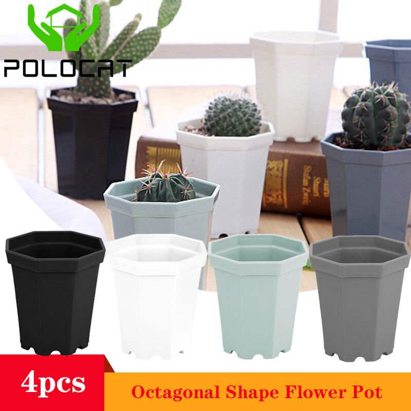 Polocat 4 Chậu Hoa, Chậu Xương Rồng Hình Bát Giác, Cây Xương Rồng Nồi Nhà Máy Nhựa Chậu