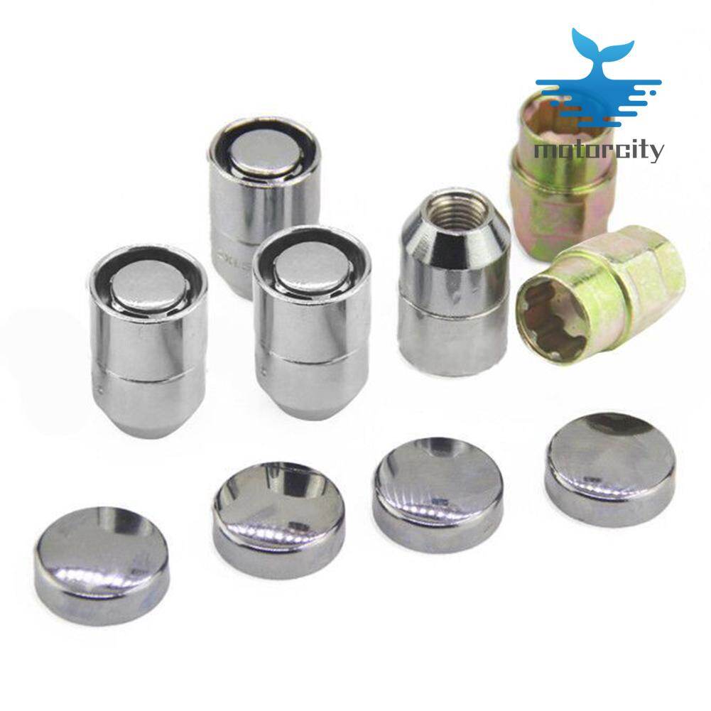 4 chiếc đai ốc bánh xe m12x1.5 12mmx1.25 đai ốc bánh xe chống trộm + 2 phím thông dụng