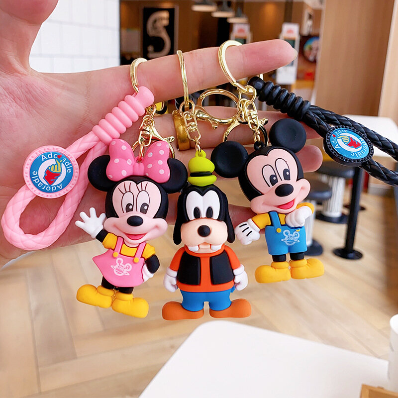 Minnie Mickey cartoon doll keychain cute Donald Duck pendant mobile phone keychain couple small gift nlrucz