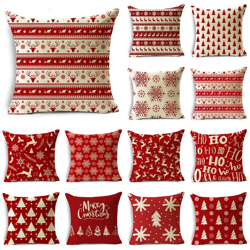 「Touch Home textiles」 Christmas Series PillowcasesElements PrintedFestiveGiftsPillowcase 40x40cm/45x45cm/50x50cm