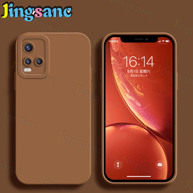 Jingsanc cho Vivo y33t/y21t/Y21/y21s/y33s/Y31/Y31 2021 vỏ điện thoại sang trọng Silicone lỏng đôi mắt thiên thần mềm mại Ốp lưng nhựa TPU đơn giản chống sốc bao gồm tất cả ốp lưng gắn ống kính