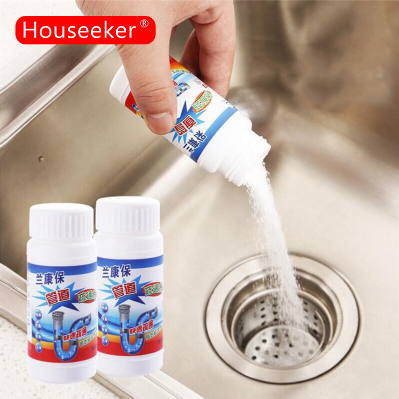 Houseeker Powerful Kitchen Sewer Pipes Deodorant Bathroom Sink Drain Cleaner Powder Pipeline Dredge Agent Toilet Plunger Cleaning Tools Dirt Remover