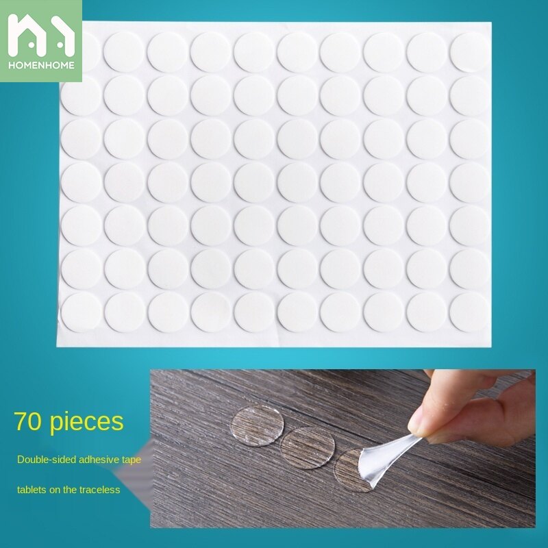 70 miếng dán Homenhome làm bằng keo acrylic sử dụng được 2 mặt dùng để sửa chữa/ dán dính các bề mặt dễ dàng lau chùi (đường kính mỗi miếng 2cm) - INTL