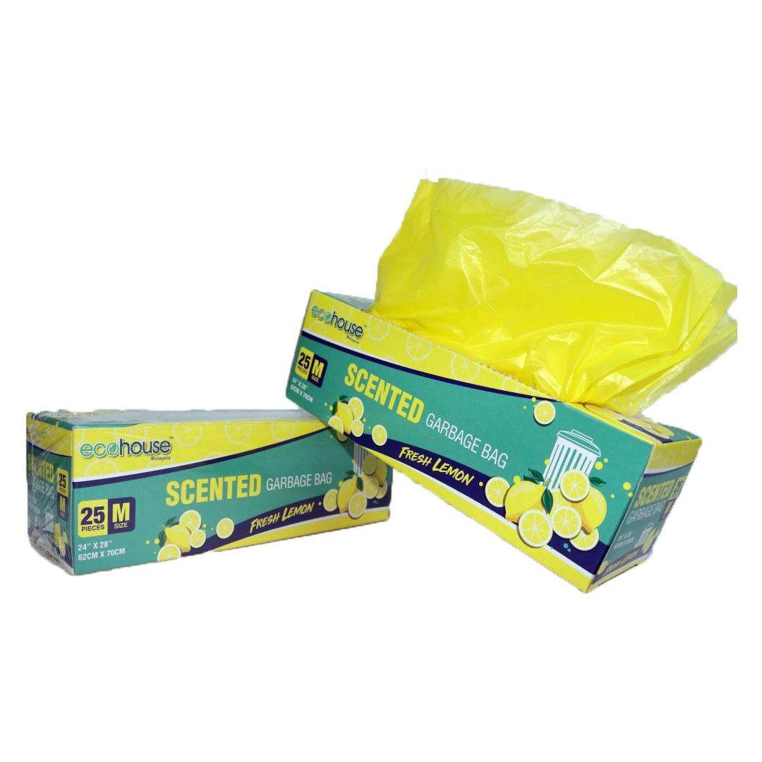 ecohouse lemon scented garbage bag M size 25pcs
