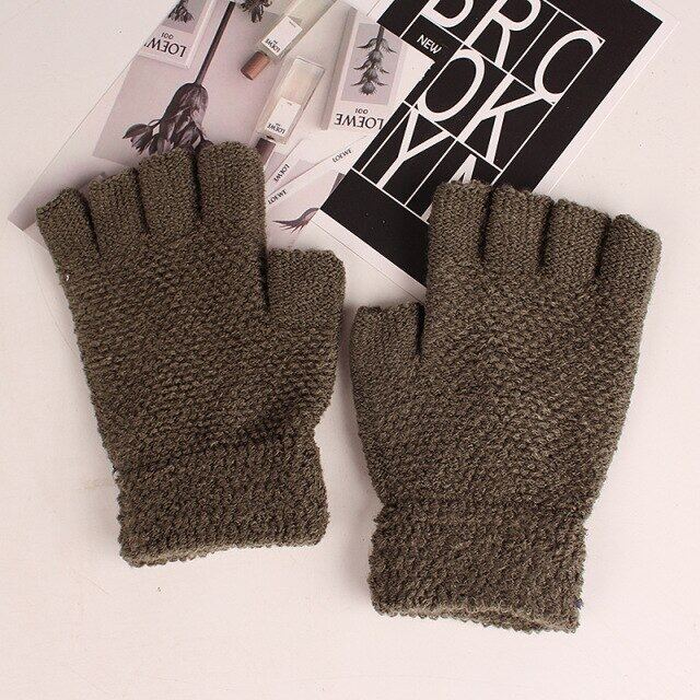 ผู้ชายถุงมือฤดูหนาว Solid เหมือนกันหมดรักษาความอบอุ่น Half Finger Mens ชาย Hot Simple ขายคุณภาพ Mittens แฟชั่น