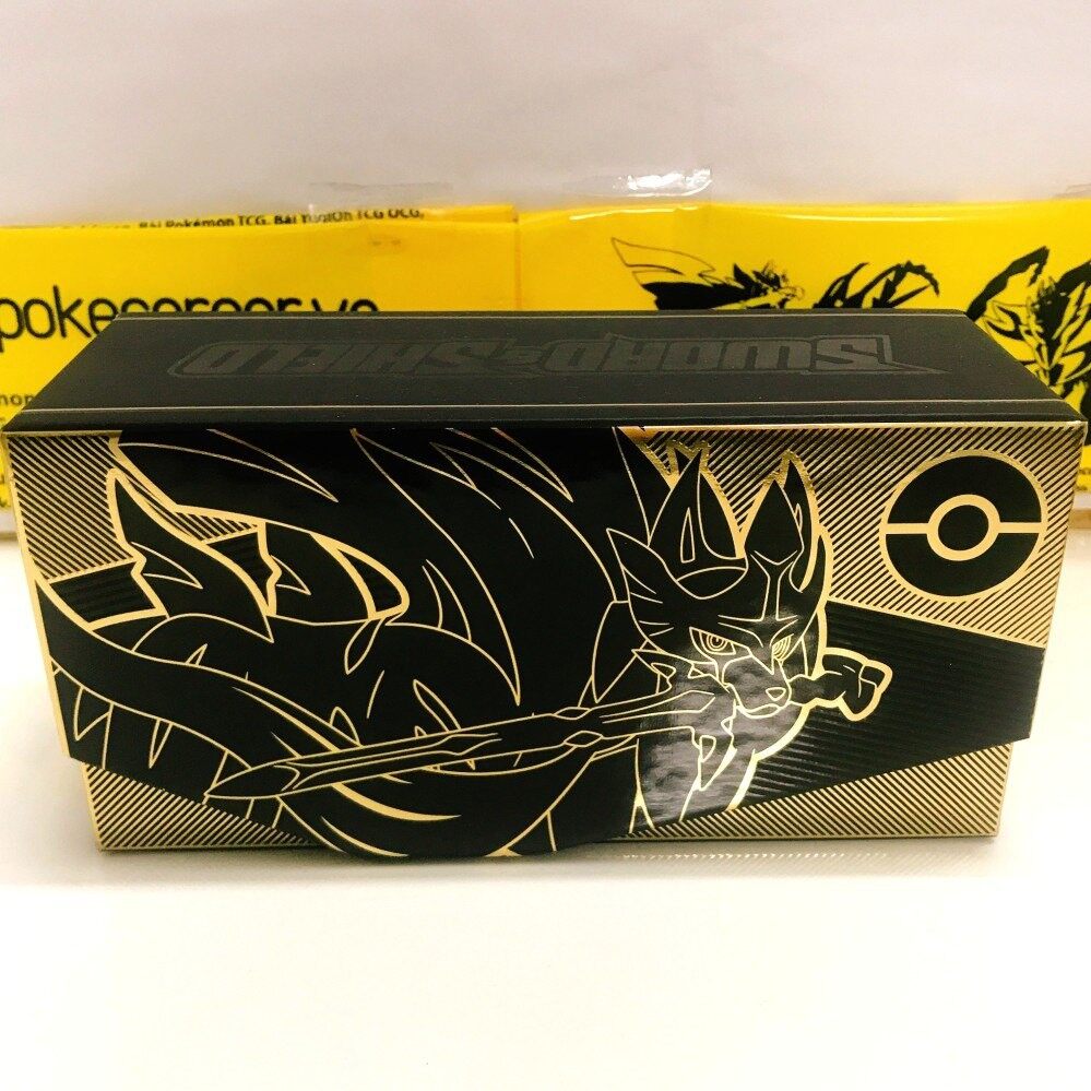 Hộp bài rỗng cao cấp hình Zacian của empty Elite Trainer Box Plus Sword & Shield bài Pokemon TCG-Giúp đựng bài, sleeve..