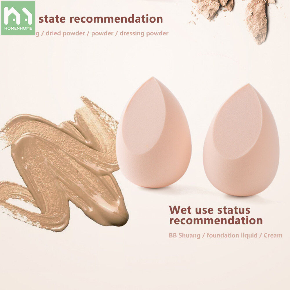 Homenhome 2Pcs Mút Trang Điểm Hình Giọt Nước Giọt Nước Mút Xốp Phun Dụng Cụ Trang Điểm