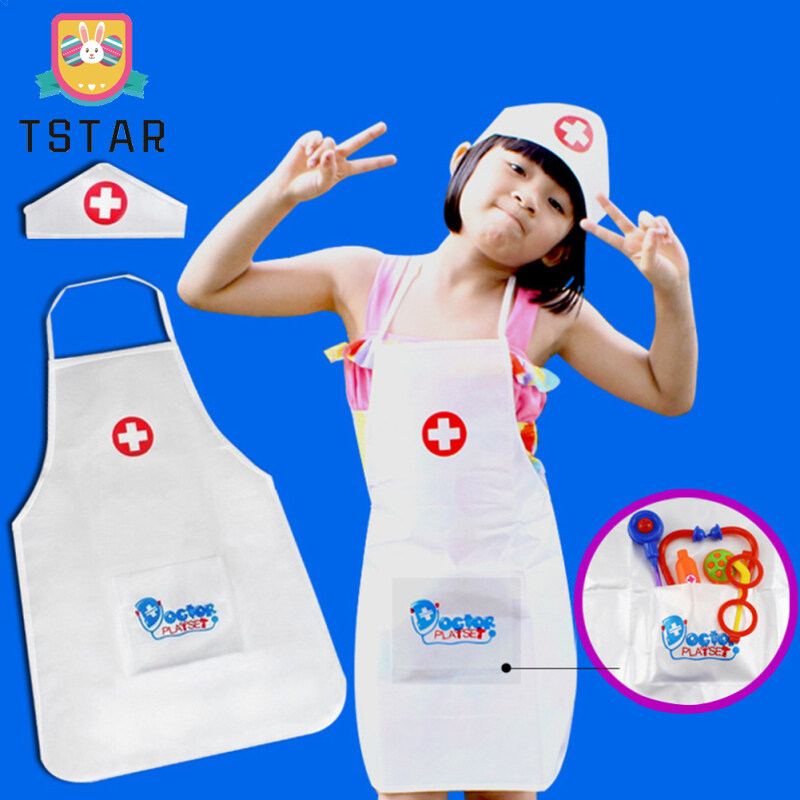 Kids Doctor Costume Play House Cosplay Doctor Apron Nurse Costume With Hat