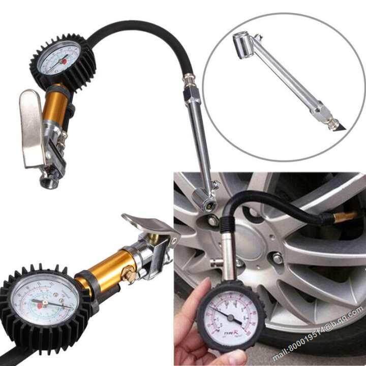 ยางมืออาชีพ Inflator Gauge ท่อลมที่สูบลมยางเครื่องทดสอบแรงดัน Auto รถสายยาง 220 PSI ยางเกจวัดความดัน ยางมืออาชีพ Inflator Gauge ท่อลมที่สูบลมยางเครื่องทดสอบแรงดัน Auto รถสายยาง 220 PSI ยางเกจวัดความดัน