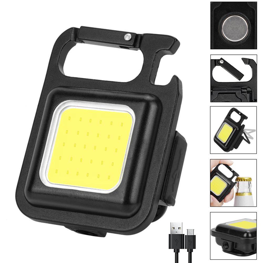 Móc khóa đèn pin mini led cob 400lm nút chai đèn làm việc bỏ túi 3 chế độ