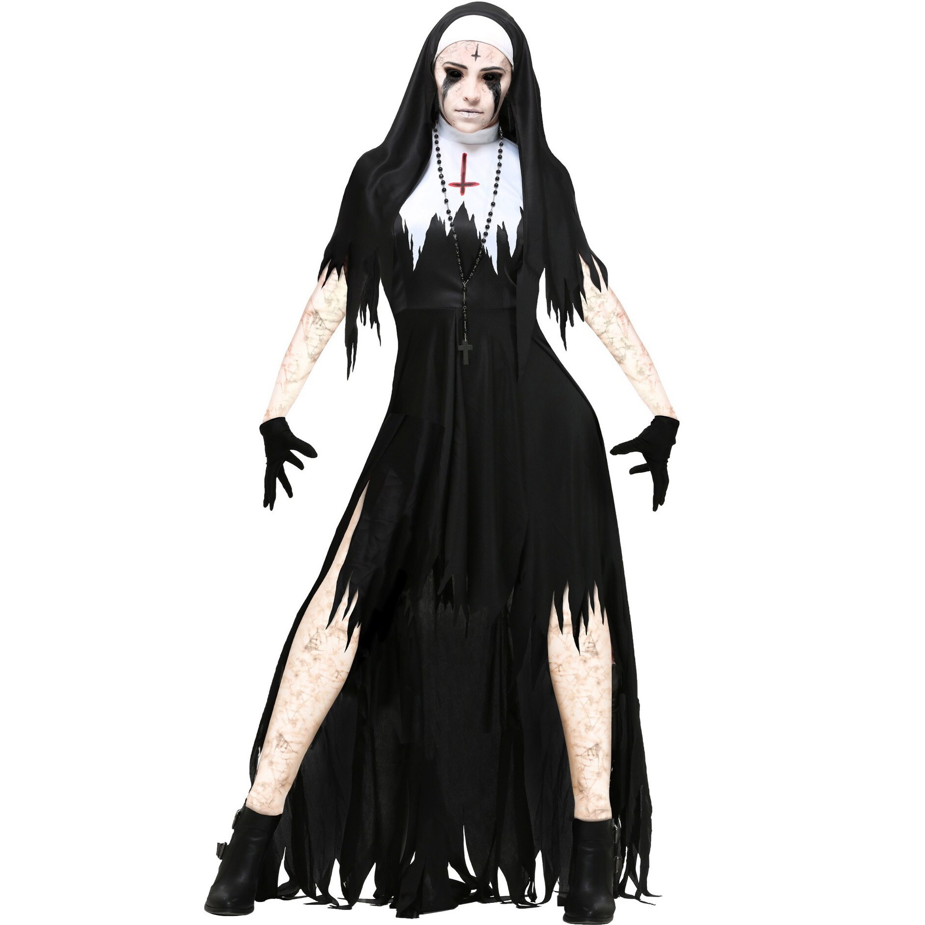 25im3889 S-XXXL European and Zombie Nun Costume Playing Vampire Demon New