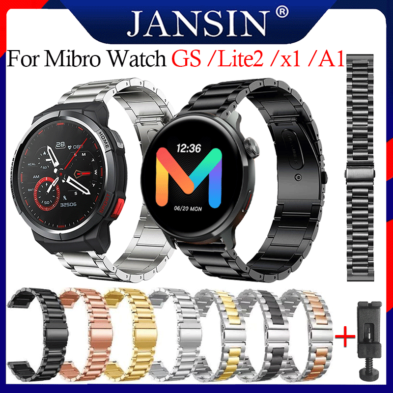 สาย Mibro Watch Lite2 สายนาฬิกา สแตนเลส Mibro Watch x1 นาฬิกาสมาร์ท สายโลหะ Mibro Watch A1 สาย - ยี่ห้อ jansin ราคา 348 บาท*ส่งฟรี