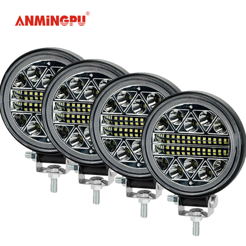 ANMINGPU Đèn Lái Xe Mini 4Inch 102W, Làm Việc Thanh Ánh Sáng Thanh Đèn LED CHIẾU ĐIỂM 12V 24V Cho Xe Bán Tải SUV 4WD 4X4 Motor ATV Jeep Tractor Sương Mù Ánh Sáng
