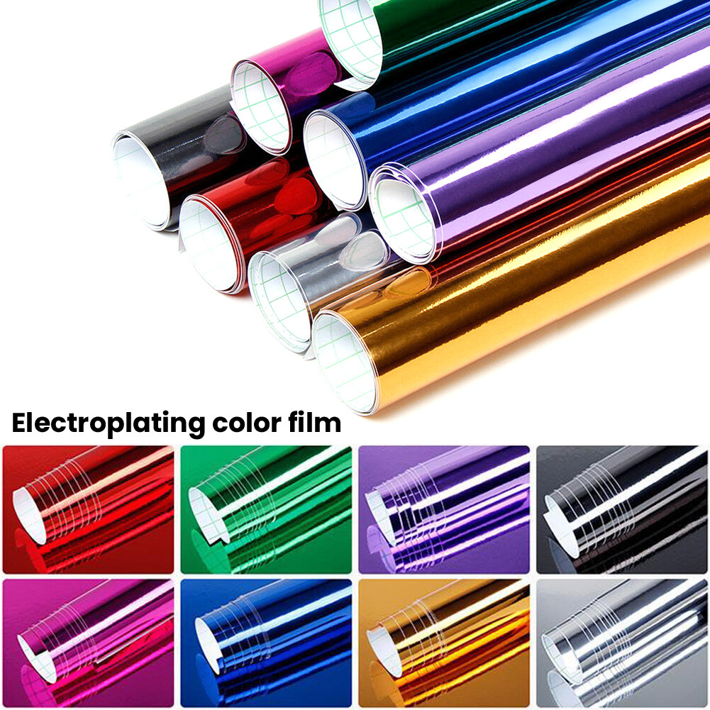 Fuvoya【giao Hàng Miễn Phí】miếng Dán Màng Vinyl Tráng Gương Chrome 152*30Cm Đề Can Co Giãn Phản Quang Siêu Bóng