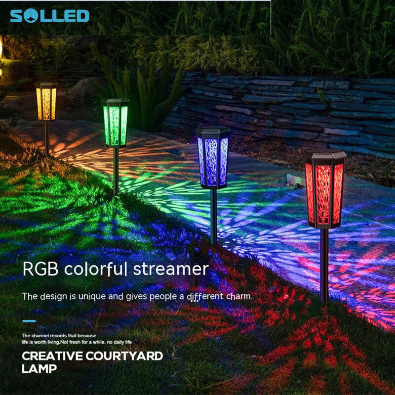 SOLLED Đèn Năng Lượng Mặt Trời 50Led Nhiều Màu Đèn Sân Vườn Ngoài Trời Điều Khiển Ánh Sáng Thông Minh Pin 1600Mah Chống Nước Ip65